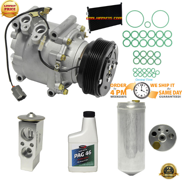 2001 Honda Civic New AC Compressor 2.7L AC KIT 2 Years Warranty 38810PLAE01 Full KIT W/Condenser